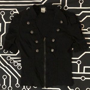 Puff sleeve goth top jacket gothabilly psychobilly military industrial cyberpunk